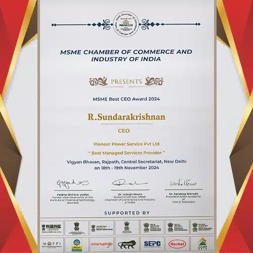 MSME Chamber of commerce - certificate